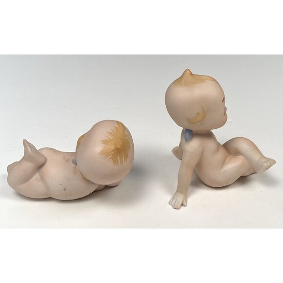 VTG Lot 4 Porcelain Bisque 3.5" KEWPIE Doll FIGURINES Sitting Crawling KW913 EUC - Picture 8 of 11